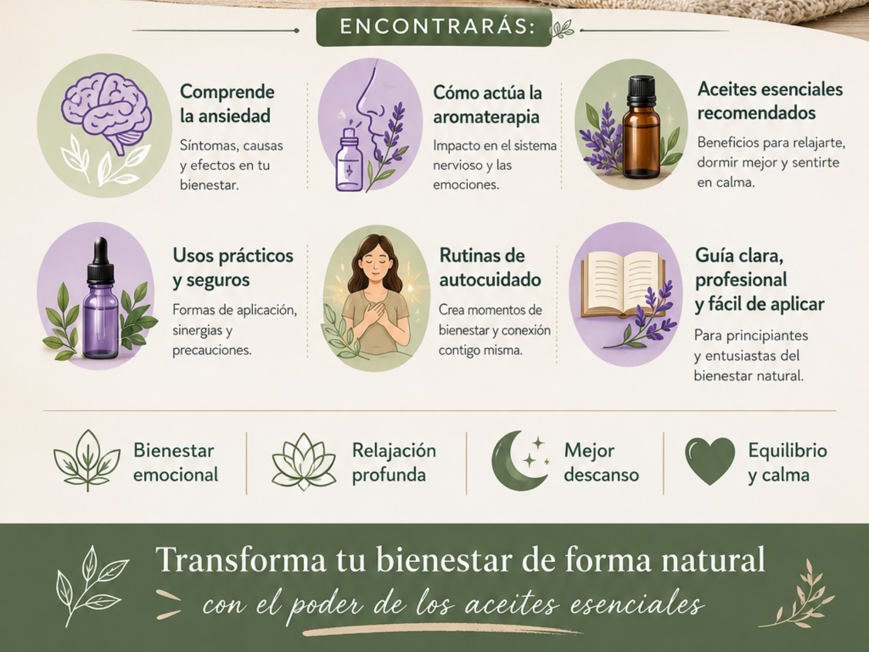 Aromas que calman: guía profesional de aromaterapia para la ansiedad