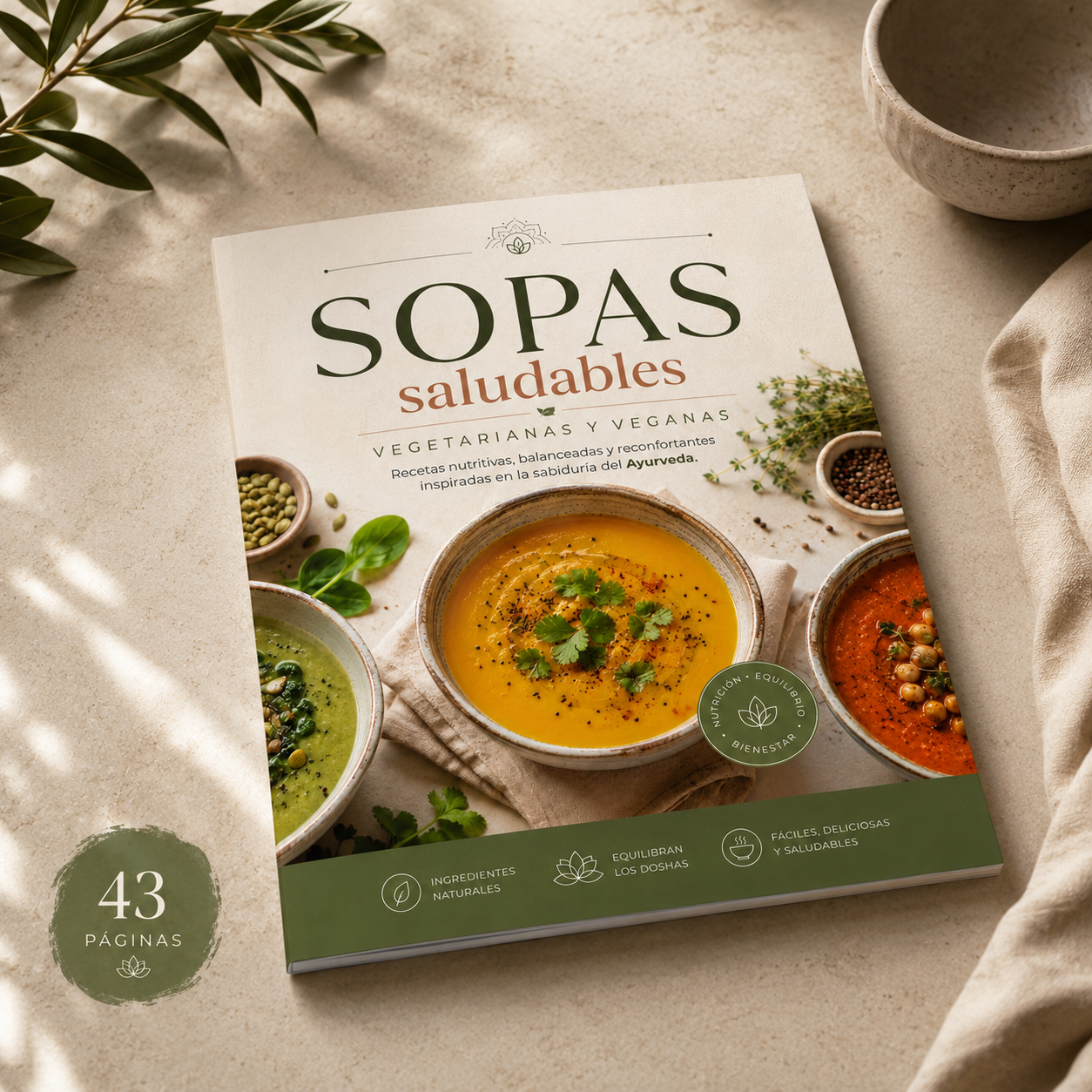 Recetario Sopas saludables veganas y vegetarianas