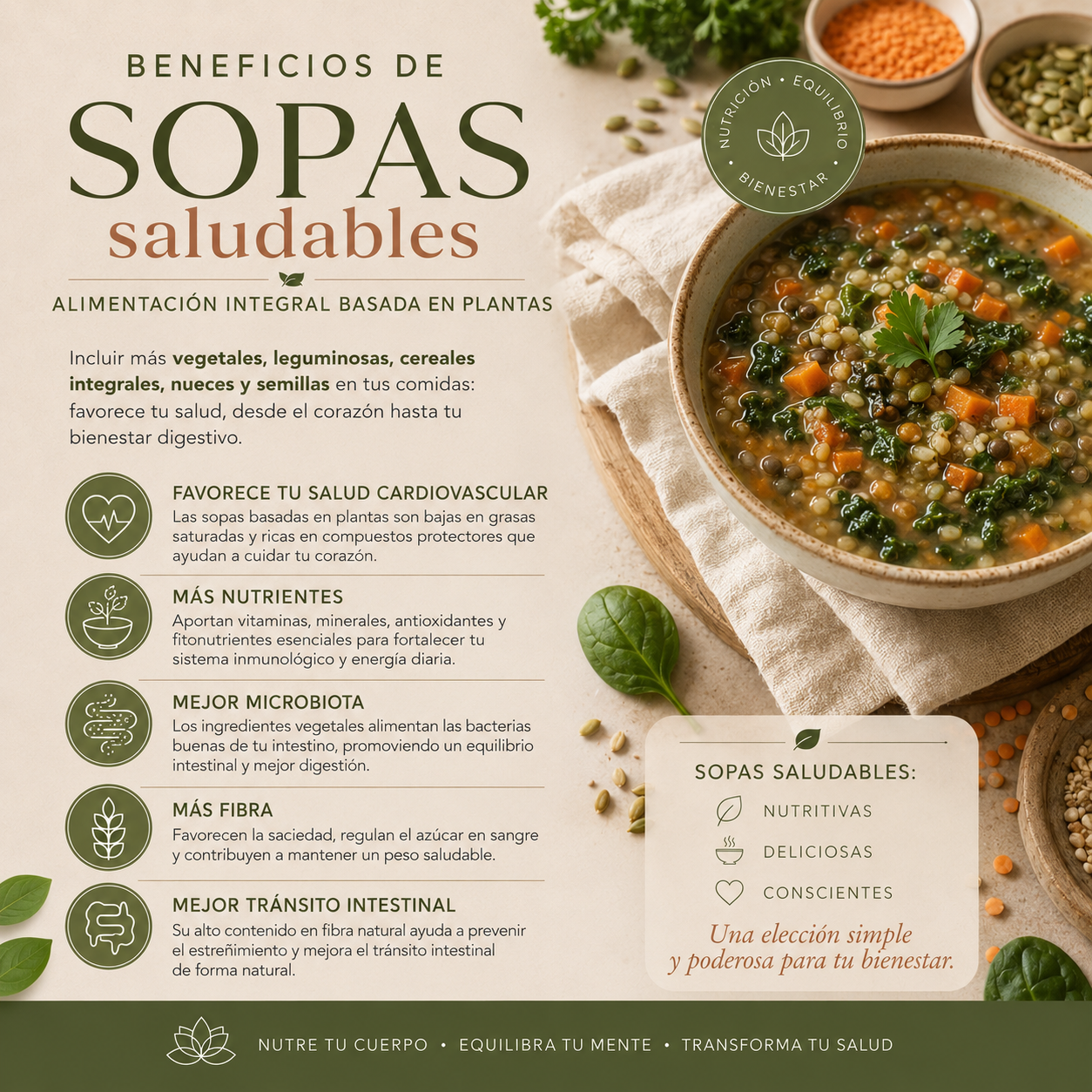Recetario Sopas saludables veganas y vegetarianas